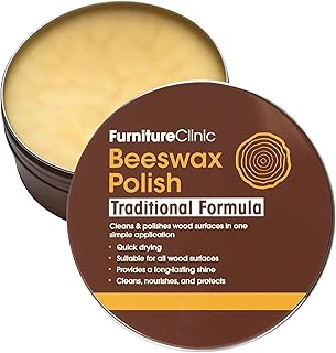 Cire d’Abeille Bois & Meubles Furniture Clinic – 200 ml – Cire d’Abeille Naturelle Tous Types et Teintes de Bois – Cire de Protection et d’Entretien pour Toutes les Surfaces en Bois