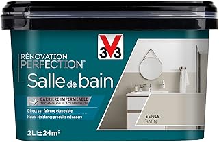 V33 Peinture de rénovation salle de bain, Rénovation perfection Seigle satin 2L