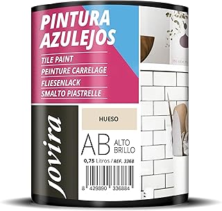 JOVIRA PINTURAS Peinture Carrelage Donnez une nouvelle image à votre cuisine et salle de bain. (750 ml, Blanc Ivoire)