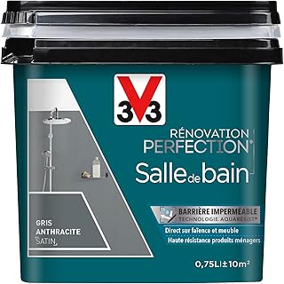 V33 Peinture de rénovation salle de bain, Rénovation perfection Gris anthracite satin 750ml