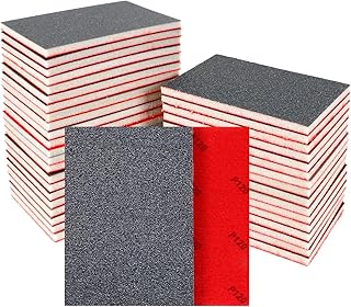 24 Pièces Éponges à Poncer Grains 80/120/180/240/320/400/500-600/800-1000/1200-1500/2000/2500/3000 Papier Abrasif Sec et Humide Flexibles Eponge Abrasive, Cloisons Sèches, Métal et Peinture