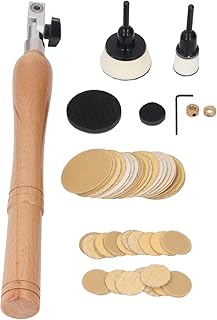 Kit de ponceuse à bol avec manche en bois et disques de ponçage pour projets de menuiserie